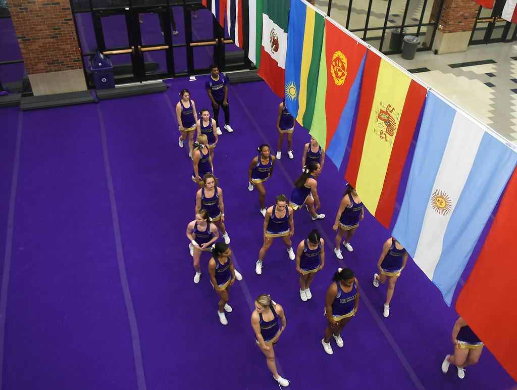 Hickman cheer squad practices its routine